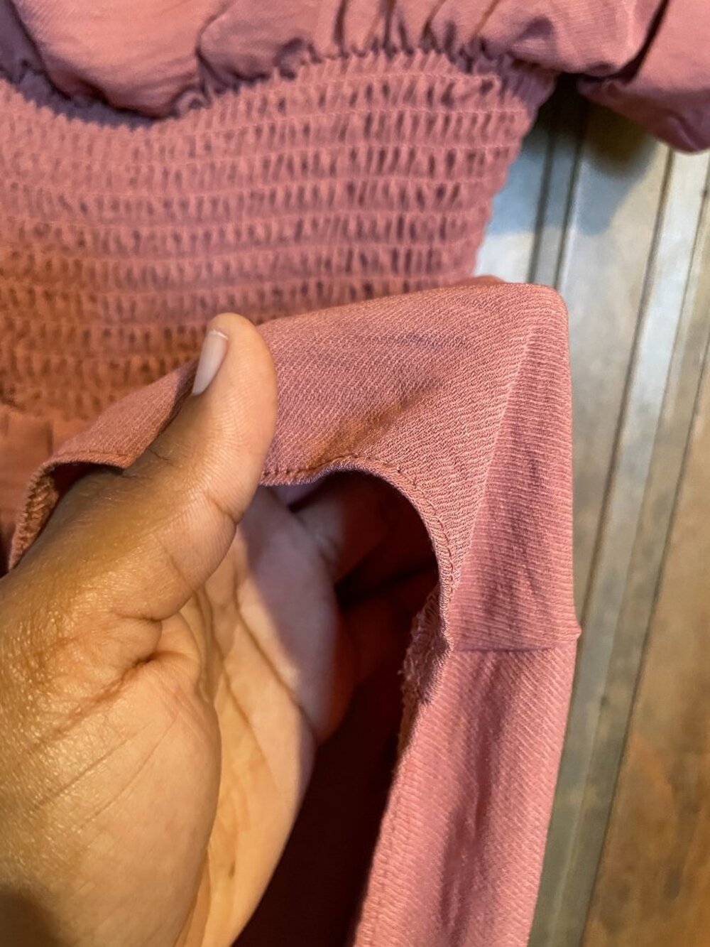 Beautiful ASOS Dress - Chic Neckline and Tapering Waist in Mauve / Dusty Rose - Picture 6 of 16
